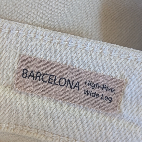 Mavi Barcelona Jeans Sz 31‎ La Vintage White High Rise Wide Leg Raw Hem Denim - Picture 12 of 13